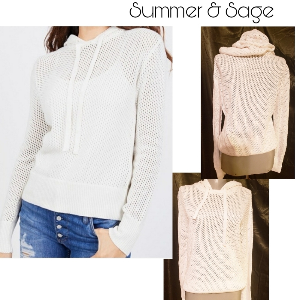 Summer & Sage perforated hoodie/sweater  Sz Med